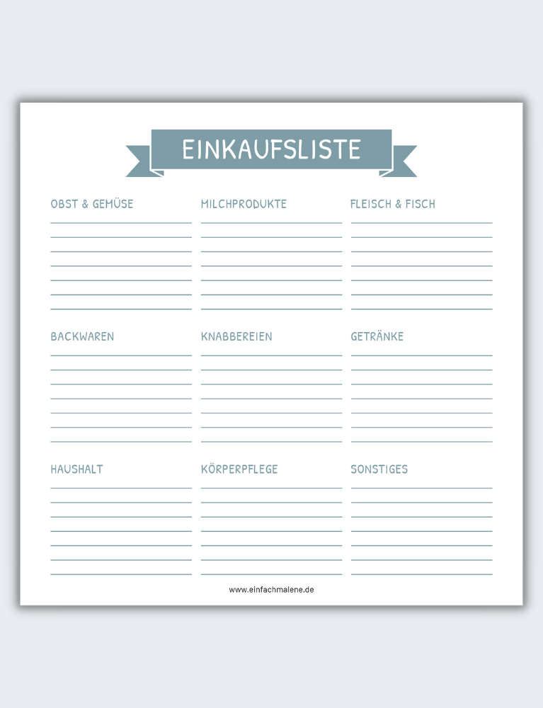 Einkaufsliste (quadratisch, 21x21cm)